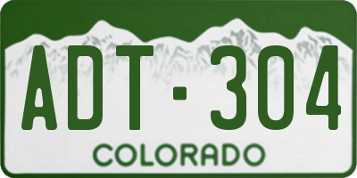 CO license plate ADT304