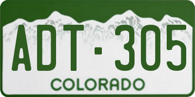 CO license plate ADT305