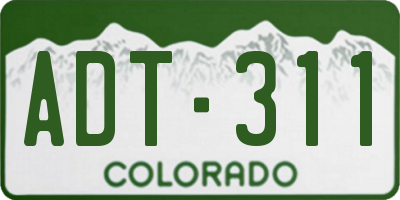 CO license plate ADT311
