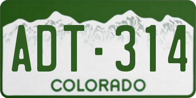 CO license plate ADT314
