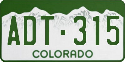 CO license plate ADT315