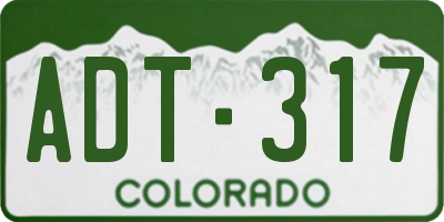 CO license plate ADT317