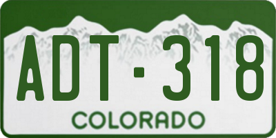 CO license plate ADT318