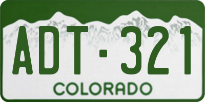CO license plate ADT321