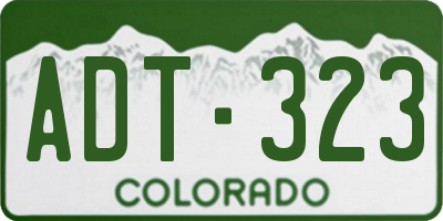CO license plate ADT323