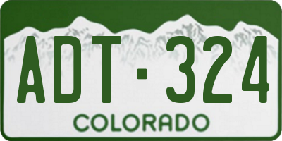 CO license plate ADT324