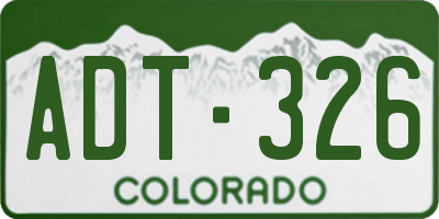 CO license plate ADT326