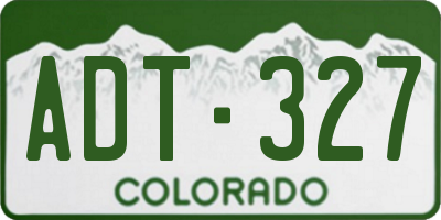CO license plate ADT327