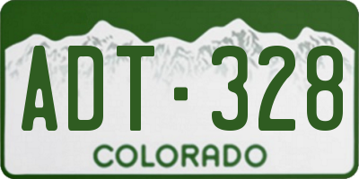 CO license plate ADT328