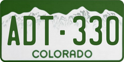 CO license plate ADT330