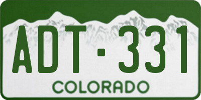 CO license plate ADT331