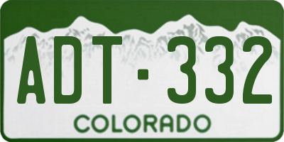 CO license plate ADT332
