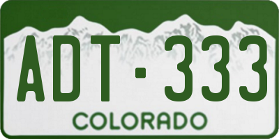 CO license plate ADT333