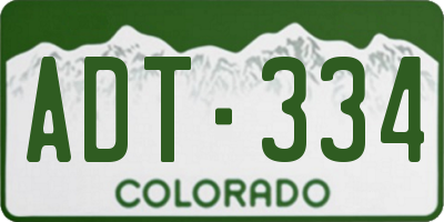 CO license plate ADT334