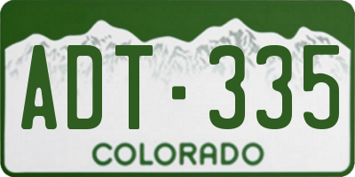 CO license plate ADT335