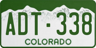 CO license plate ADT338