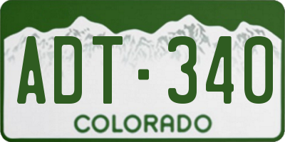 CO license plate ADT340