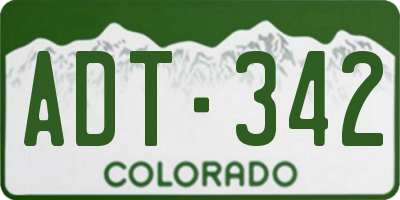 CO license plate ADT342