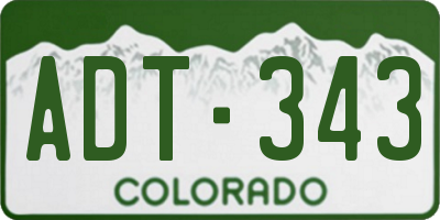CO license plate ADT343
