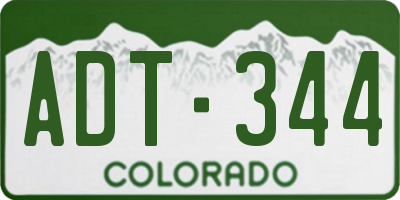 CO license plate ADT344