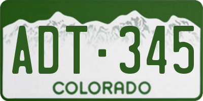CO license plate ADT345