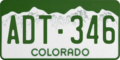CO license plate ADT346