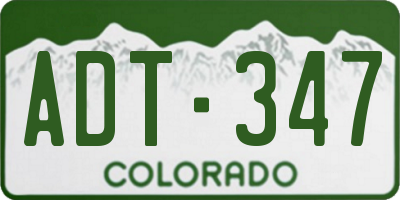 CO license plate ADT347