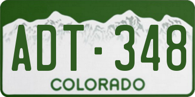 CO license plate ADT348