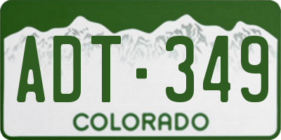 CO license plate ADT349