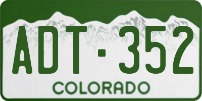 CO license plate ADT352
