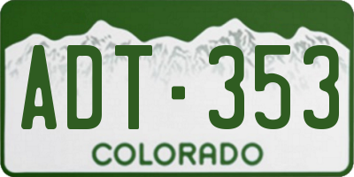CO license plate ADT353