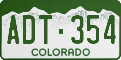 CO license plate ADT354