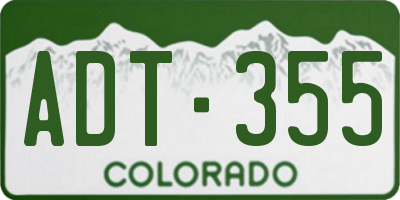 CO license plate ADT355