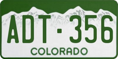 CO license plate ADT356