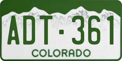 CO license plate ADT361