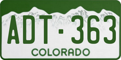 CO license plate ADT363