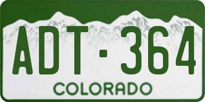 CO license plate ADT364