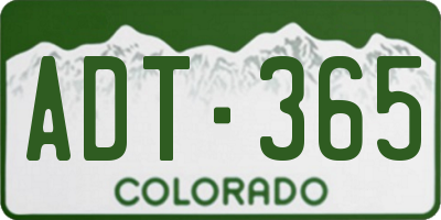 CO license plate ADT365