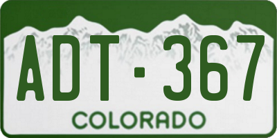 CO license plate ADT367