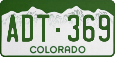 CO license plate ADT369