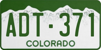 CO license plate ADT371