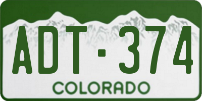 CO license plate ADT374