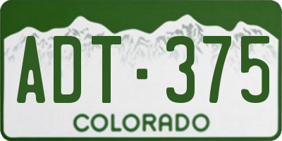 CO license plate ADT375