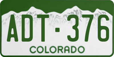 CO license plate ADT376