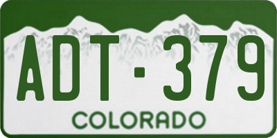 CO license plate ADT379