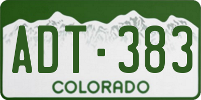 CO license plate ADT383