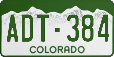 CO license plate ADT384
