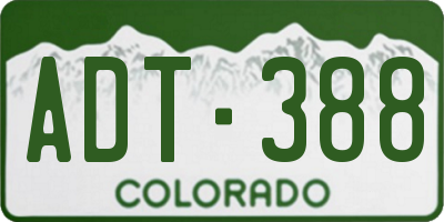 CO license plate ADT388