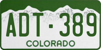 CO license plate ADT389