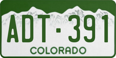 CO license plate ADT391